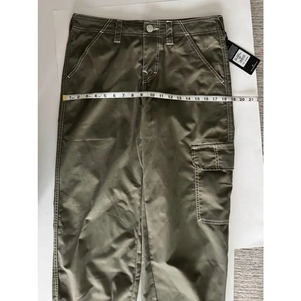 NWT True Religion Bobbi Baggy Cargo Pants Kalamata Olive Green size 28 - Picture 8 of 16
